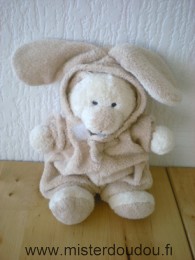 Doudou Ours Kiabi baby Beige habit de lapin marron 