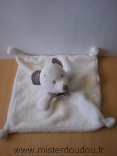 Doudou Ours Kiabi baby Nicotoy blanc foulard marron 