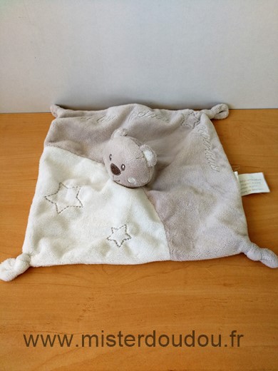 Doudou Ours Kimbaloo Blanc beige etoiles Mes petits copinous