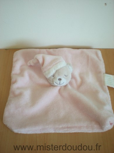 Doudou Ours Kimbaloo Rose bonnet rose 