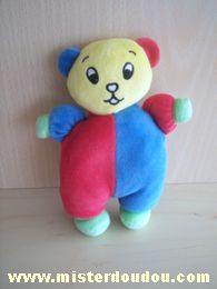 Doudou Ours Ks kids Bleu rouge jaune vert Etiquette effacée, marque kids ?