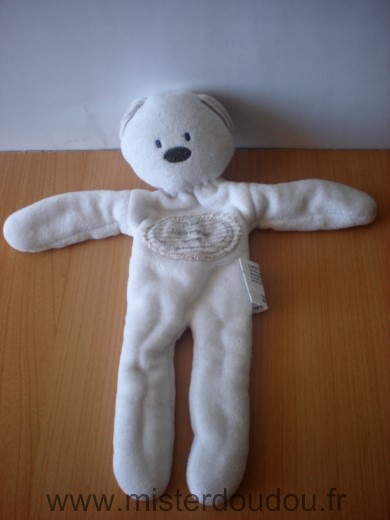 Doudou Ours Lana Blanc 100 organic cotton 