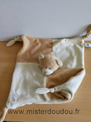 Doudou Ours Lascar Ecru beige 