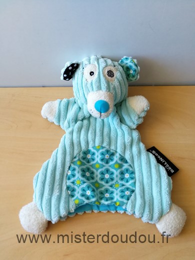 Doudou Ours Les deglingos Bleu illicos ours polaire 