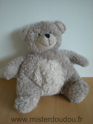 Doudou Ours Les petites marie Gris beige 