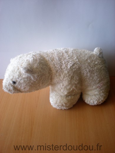 Doudou Ours Lestra Ours polaire ecru 