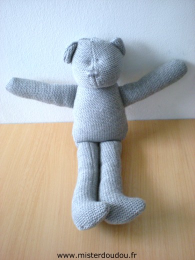 Doudou Ours Maisons du monde En tricot de laine gris 