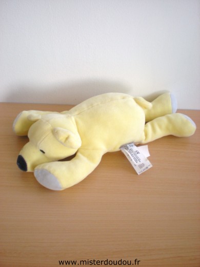 Doudou Ours Marese Jaune mauve 