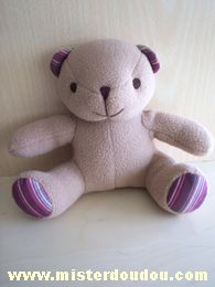 Doudou Ours - Marque non connue - Beige violet Ours en matière polaire 
marque fs