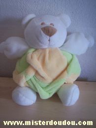 Doudou Ours - Marque non connue - Blanc vert jaune 