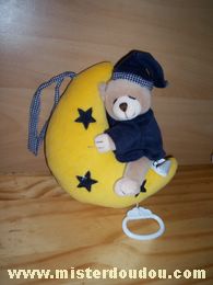 Doudou Ours - Marque non connue - Bleu jaune beige 