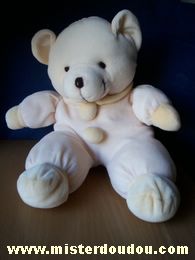 Doudou Ours - Marque non connue - Jaune blanc 