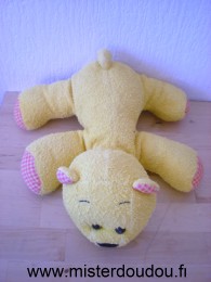 Doudou Ours - Marque non connue - Jaune en tissus eponge 