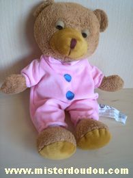 Doudou Ours - Marque non connue - Marron pyjama rose Marque bg ?