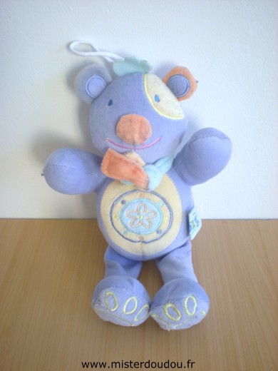 Doudou Ours - Marque non connue - Mauve jaune orage 