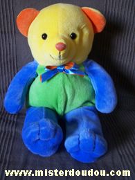 Doudou Ours - Marque non connue - Multicolore jaune vert bleu orange 