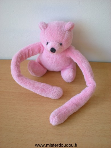Doudou Ours 0 Ours longs  bras eurobear rose 