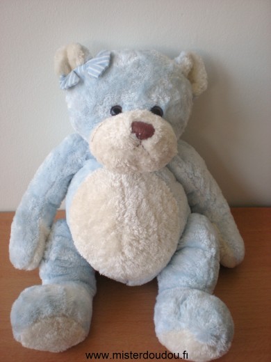 Doudou Ours Maxita Bleu blanc 