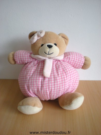 Doudou Ours Maxita Rose vichy 