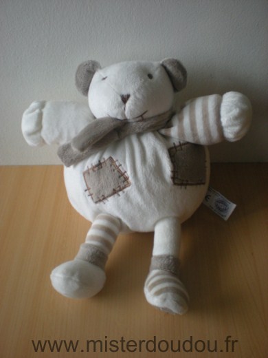 Doudou Ours Mgm Blanc marron 