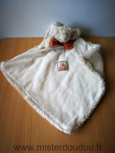 Doudou Ours Moulin roty Beige echarpe orange linvosges 