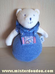 Doudou Ours Moulin roty Blanc bleu Collection lila et patachon