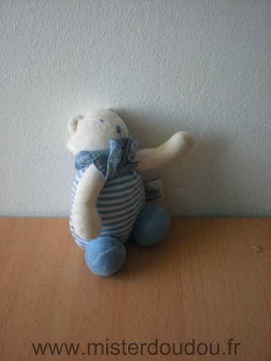 Doudou Ours Moulin roty Bleu blanc 