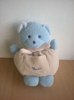 Doudou Ours Mustela Beige bleu 