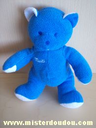 Doudou Ours Mustela Bleu blanc 