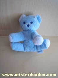 Doudou Ours Mustela Bleu blanc 