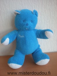 Doudou Ours Mustela Bleu blanc 