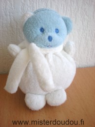 Doudou Ours Mustela Bleu blanc 