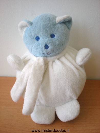 Doudou Ours Mustela Bleu blanc 