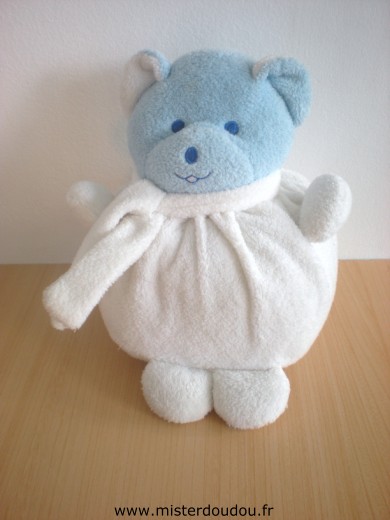 Doudou Ours Mustela Bleu blanc 