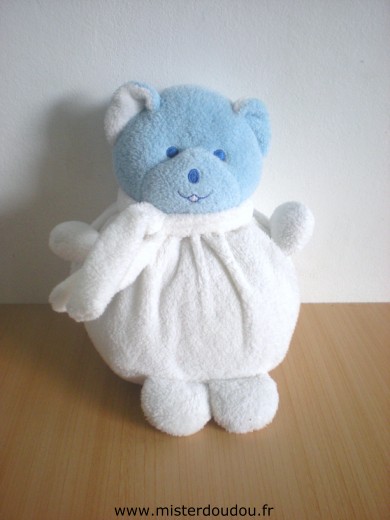 Doudou Ours Mustela Bleu blanc 