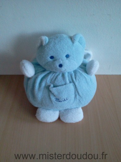 Doudou Ours Mustela Bleu blanc 