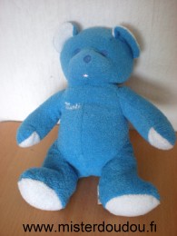 Doudou Ours Mustela Bleu blanc musti 