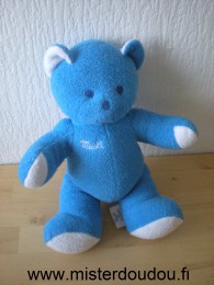 Doudou Ours Mustela Musti bleu 