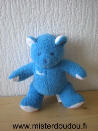 Doudou Ours Mustela Musti bleu Petit modele