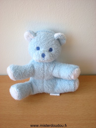 Doudou Ours Mustela Musti bleu 