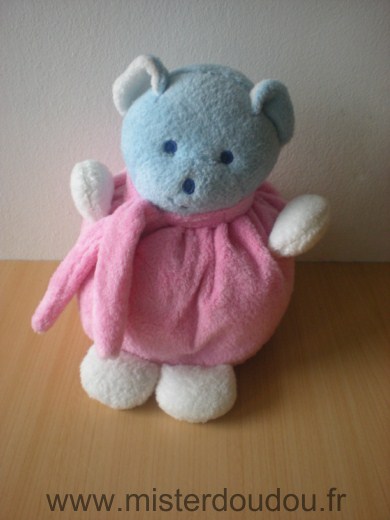 Doudou Ours Mustela Rose bleu 