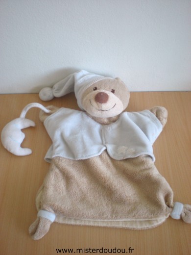 Doudou Ours Nattou Beige bleu 