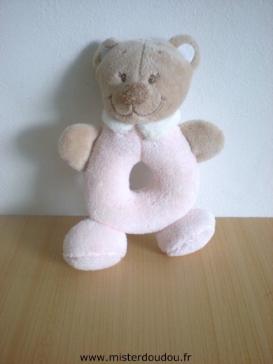 Doudou Ours Nattou Beige rose 