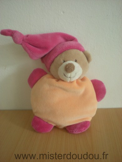 Doudou Ours Nattou Rose orange 