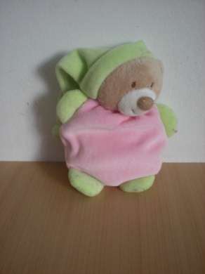 Doudou Ours Nattou Rose vert 