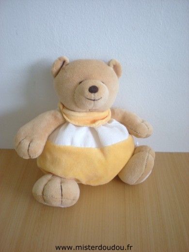 Doudou Ours Nature et découvertes Jaune blanc 