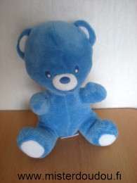 Doudou Ours Nestle Bleu blanc 