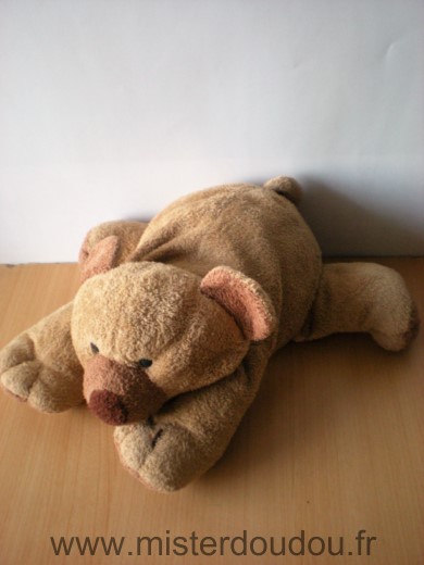 Doudou Ours Nicotoy Beige foncé marron 