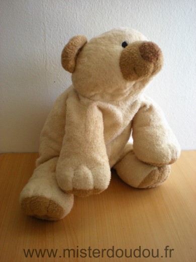 Doudou Ours Nicotoy Beige clair marron 