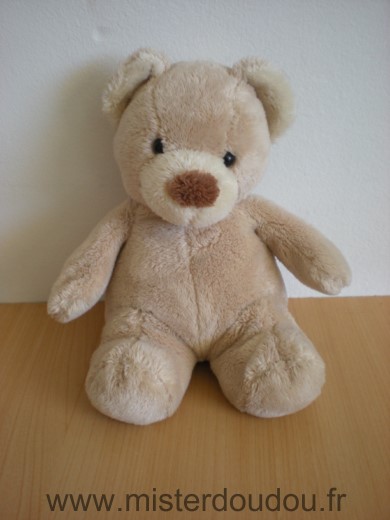 Doudou Ours Nicotoy Beige nez marron 